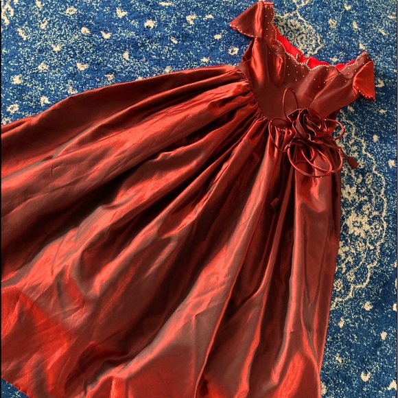 Elegant Cognac (dark orange) vintage look dress - Picture 14 of 16